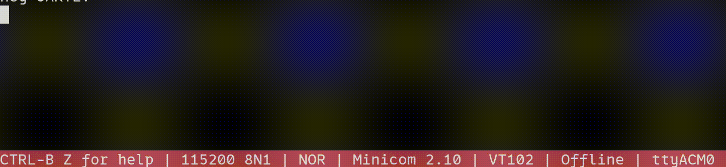UARTE TX-only demo from serial terminal