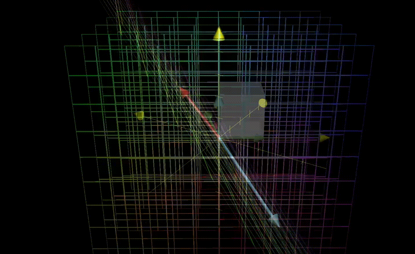 vectors falling on origin 3D to line