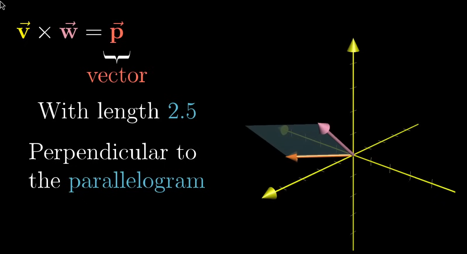 cross product resulting vector